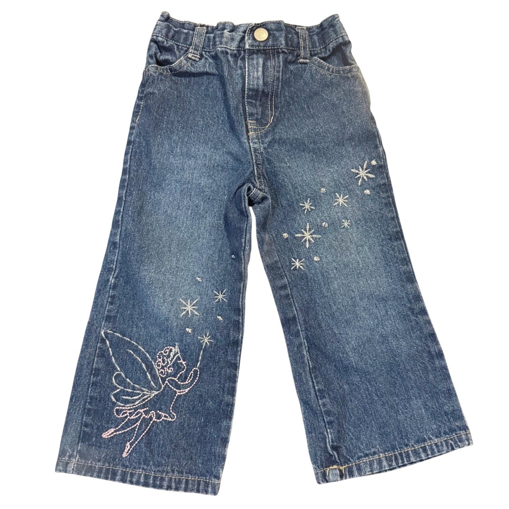 Y2K Faded Glory 24M Fairy Star Embroidered Denim Jeans